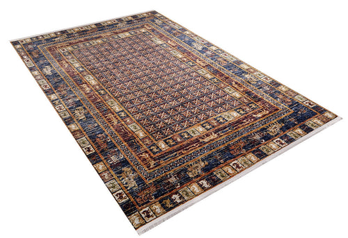 Magadan Brown Frame Digital Print Area Rug