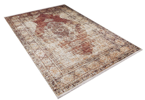 Vintage Area Rug – Brown Digital Print Carpet | Antibacterial, Non Slip, Washable