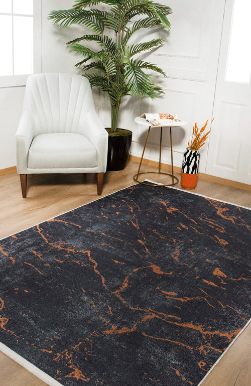 Modern Area Rug - Anthracite Digital Print Rug | Non Slip, Antibacterial Carpet