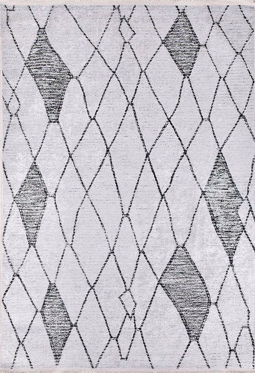 Grey Geometric Area Rug – Digital Print Rug | Non Slip, Antibacterial Carpet
