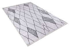 Grey Geometric Area Rug – Digital Print Rug | Non Slip, Antibacterial Carpet