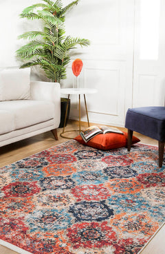 Jeleznogorsk Orange Classic Digital Print Area Rug