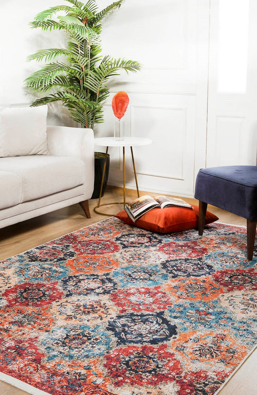 Jeleznogorsk Orange Classic Digital Print Area Rug