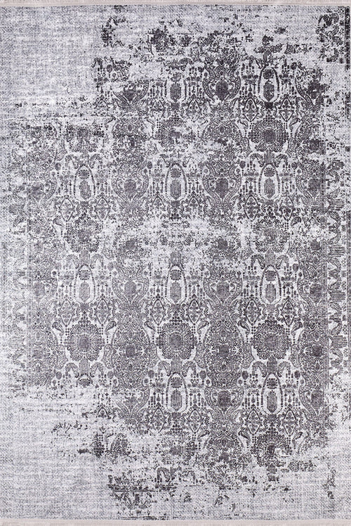 Modern Digital Print Rug - Grey Area Rug With Non Slip, Antibacterial Features