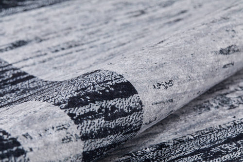 Grey Area Rug - Digital Print Frame Design Carpet | Non Slip Washable Floor Covering