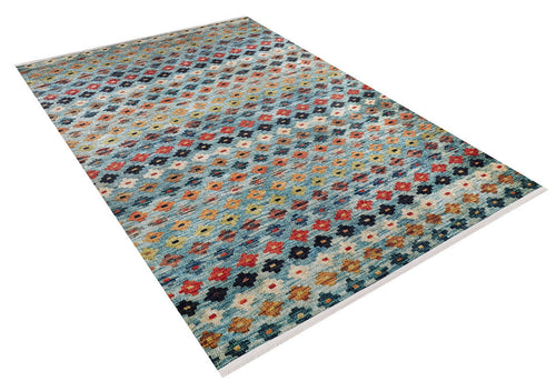 Green Floral Area Rug – Digital Print, Non Slip, Washable Home Carpet