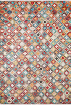 Orange Geometric Rug - Digital Print Area Rug | Non Slip, Antibacterial Carpet