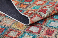 Orange Geometric Rug - Digital Print Area Rug | Non Slip, Antibacterial Carpet