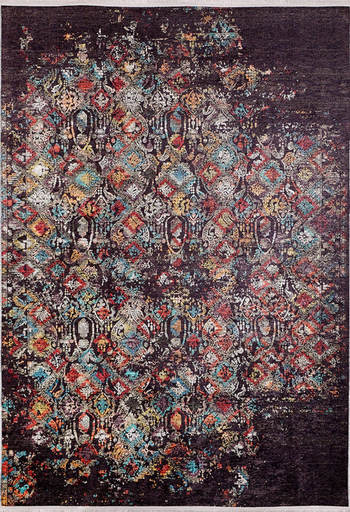 Vintage Area Rug - Brown Digital Print Carpet | Non Slip Washable Rug