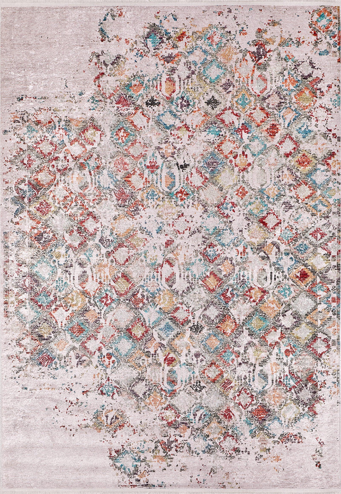 Beige Vintage Area Rug – Non Slip Carpet | Digital Print, Antibacterial, Washable