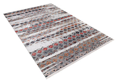 Grey Floral Area Rug - Digital Print Carpet | Non Slip, Antibacterial, Washable Floor Covering