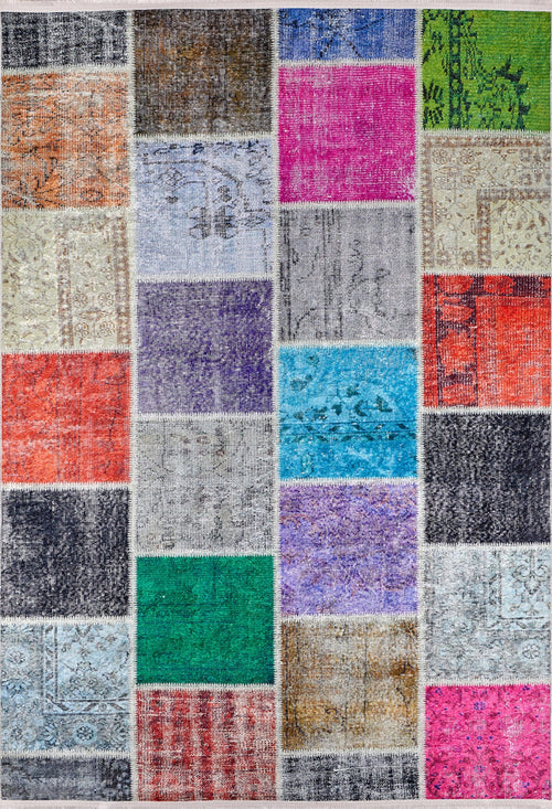 Patchwork Area Rug – Digital Print Multicolor Floor Carpet, Non Slip & Antibacterial