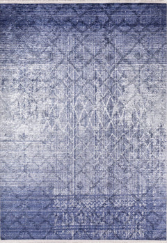 Modern Digital Area Rug - Blue Non Slip Antibacterial Carpet for Living Room