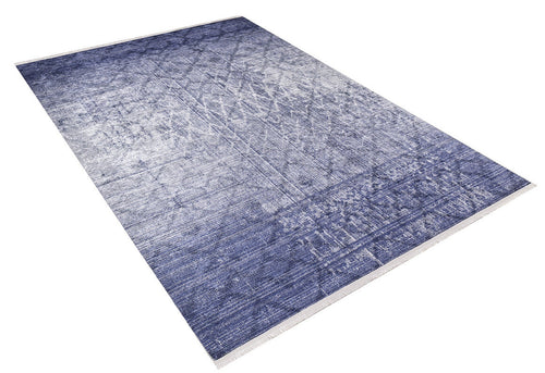 Modern Digital Area Rug - Blue Non Slip Antibacterial Carpet for Living Room