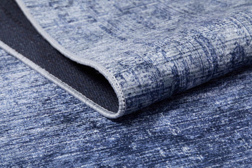 Modern Digital Area Rug - Blue Non Slip Antibacterial Carpet for Living Room