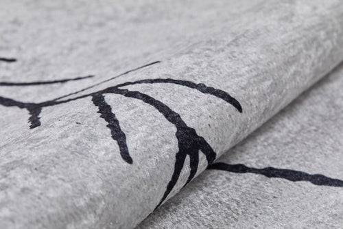 Geometric Area Rug – Grey Digital Print Carpet | Non Slip, Antibacterial, Washable