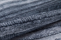 Anthracite Striped Rug - Digital Print Area Carpet, Non Slip & Antibacterial