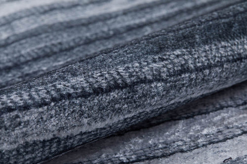 Anthracite Striped Rug - Digital Print Area Carpet, Non Slip & Antibacterial