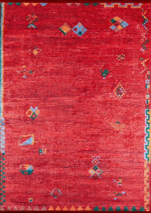 Gubkin Red Modern Digital Print Area Rug