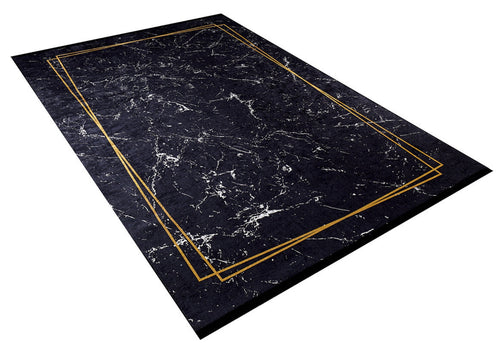 Digital Print Area Rug – Black Frame Stylish Carpet, Antibacterial & Non Slip