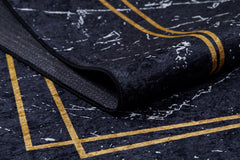 Digital Print Area Rug – Black Frame Stylish Carpet, Antibacterial & Non Slip