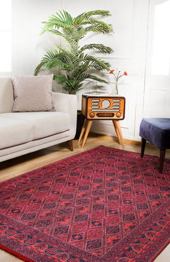 Kinesma Red Classic Digital Print Area Rug