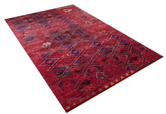 Digital Print Area Rug – Classic Red Non Slip Washable Carpet for Living Room