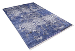 Modern Digital Area Rug – Blue Non Slip Washable Carpet for Living Room