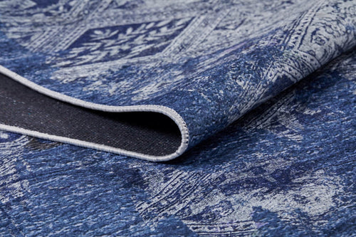 Modern Digital Area Rug – Blue Non Slip Washable Carpet for Living Room