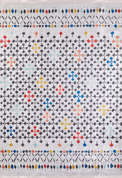 Modern Digital Print Rug - White Area Rug Non Slip Washable Carpet