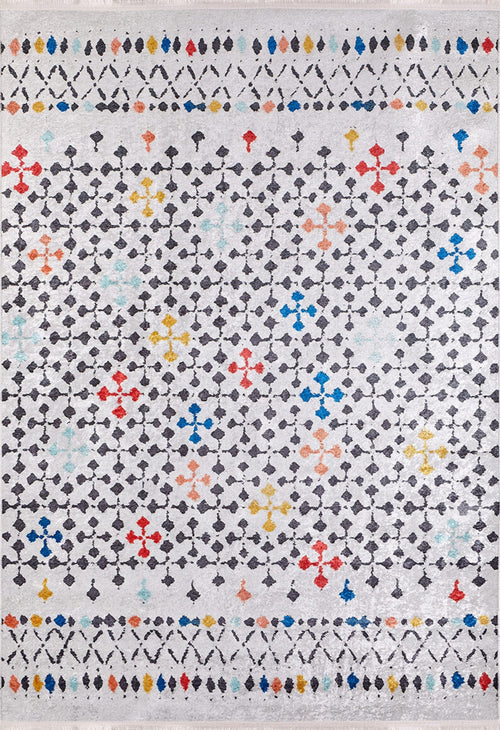 Modern Digital Print Rug - White Area Rug Non Slip Washable Carpet