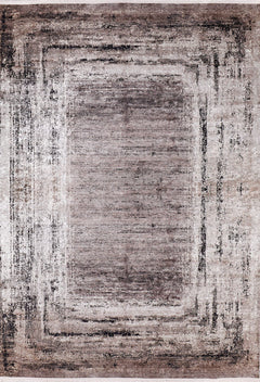 Digital Print Area Rug – Brown Frame Non Slip Antibacterial Carpet for Living Room