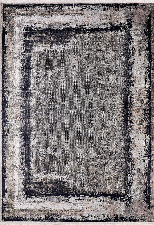 Modern Area Rug - Anthracite Digital Print Carpet | Non Slip, Antibacterial, Washable