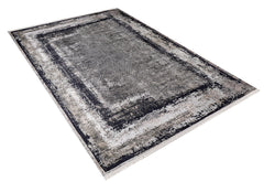 Modern Area Rug - Anthracite Digital Print Carpet | Non Slip, Antibacterial, Washable