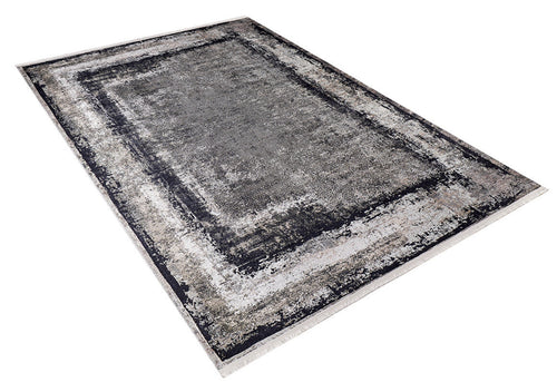 Modern Area Rug - Anthracite Digital Print Carpet | Non Slip, Antibacterial, Washable