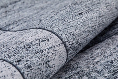 Digital Print Area Rug - Grey Frame Non Slip Antibacterial Carpet for Living Room