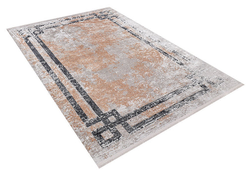 Grey Frame Area Rug - Stylish Digital Print Rug, Non Slip, Antibacterial Carpet