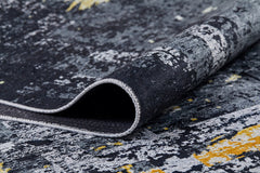 Modern Digital Print Rug - Anthracite Area Rug | Non Slip, Antibacterial Carpet