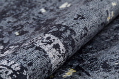 Modern Digital Print Rug - Anthracite Area Rug | Non Slip, Antibacterial Carpet