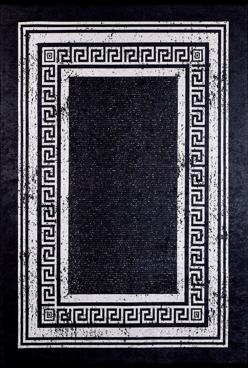 Digital Print Area Rug – Black Frame Rug, Non Slip & Antibacterial Carpet
