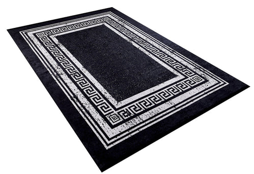 Digital Print Area Rug – Black Frame Rug, Non Slip & Antibacterial Carpet