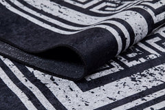 Digital Print Area Rug – Black Frame Rug, Non Slip & Antibacterial Carpet