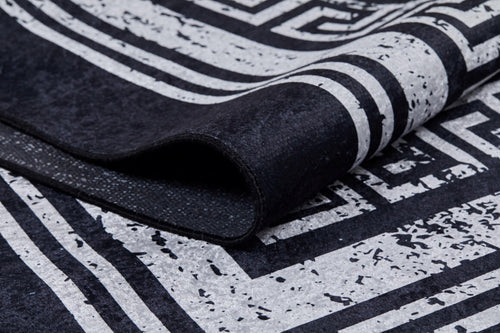 Digital Print Area Rug – Black Frame Rug, Non Slip & Antibacterial Carpet
