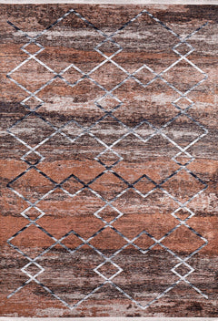 Vidnoye Brown Geometric Digital Print Area Rug