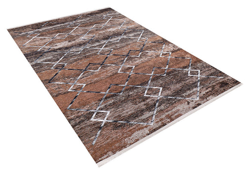 Vidnoye Brown Geometric Digital Print Area Rug