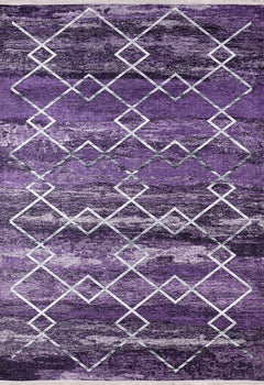 Purple Geometric Area Rug - Digital Print Non Slip Modern Floor Carpet