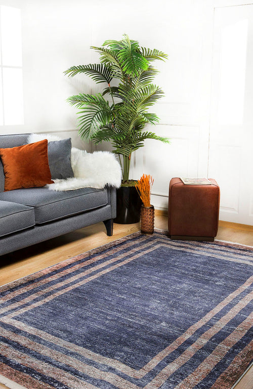 Purple Area Rug - Digital Print Frame Design Carpet | Antibacterial, Non Slip