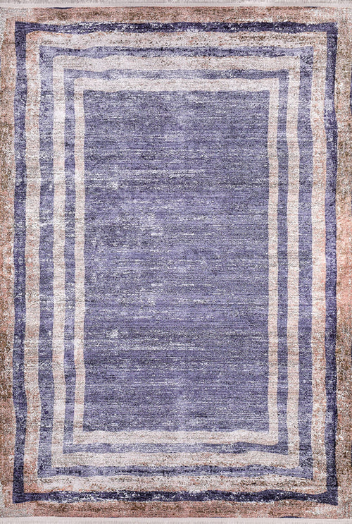 Purple Area Rug - Digital Print Frame Design Carpet | Antibacterial, Non Slip
