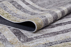Grey Frame Area Rug - Digital Print Non Slip Carpet | Antibacterial Washable Carpet