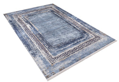 Blue Frame Area Rug – Non Slip Digital Print Rug | Antibacterial Carpet, Dust Free